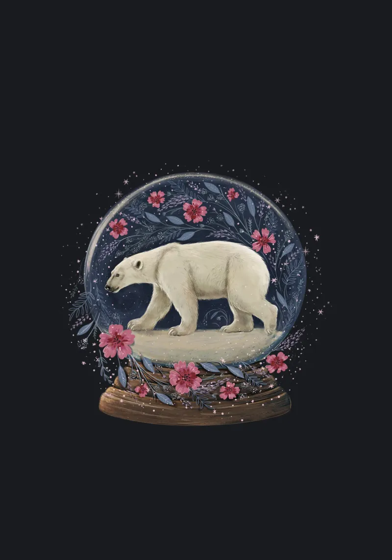 Globo di neve con orso polare plexiglass da Laura Graves