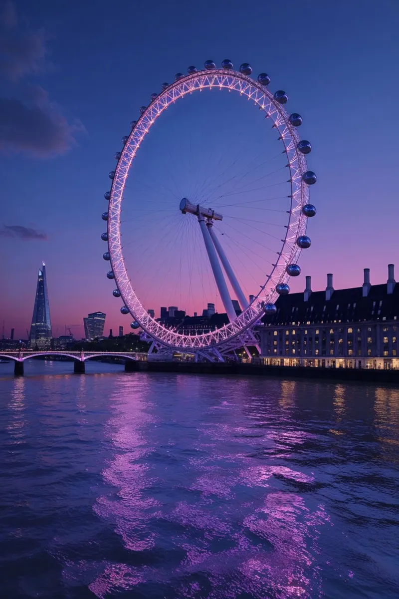 The London Eye and the Shard at Dusk carta hahnemühle da AlbertKlee