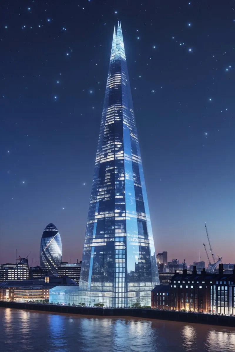 The Shard's Celestial Night Reflection plexiglass da AlbertKlee