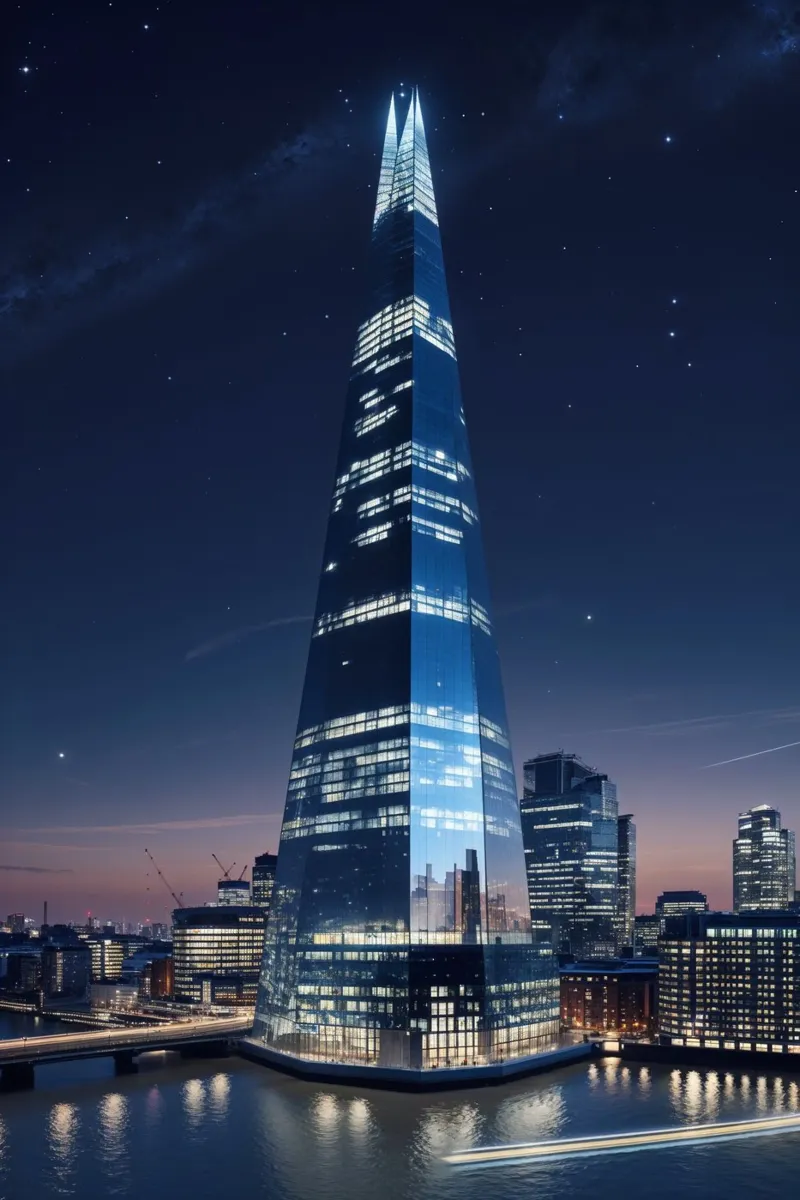 The Shard Under a Starry Night Sky carta hahnemühle da AlbertKlee