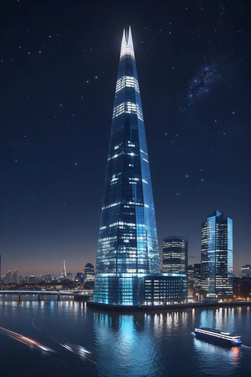 The Shard’s Ethereal Nighttime Glow carta hahnemühle da AlbertKlee