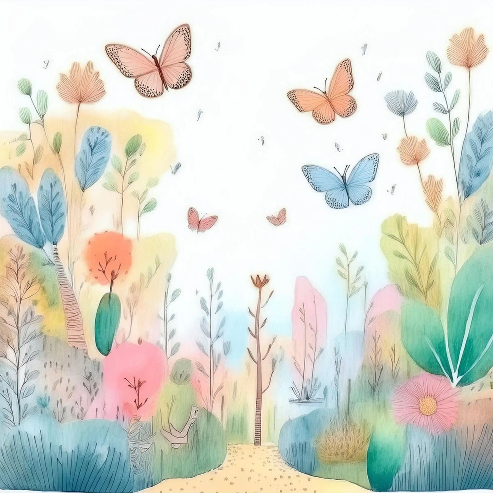 Skurriler Schmetterlingsgarten - Bezaubernde Natur Wandkunst Poster von HoneyDesignsByK