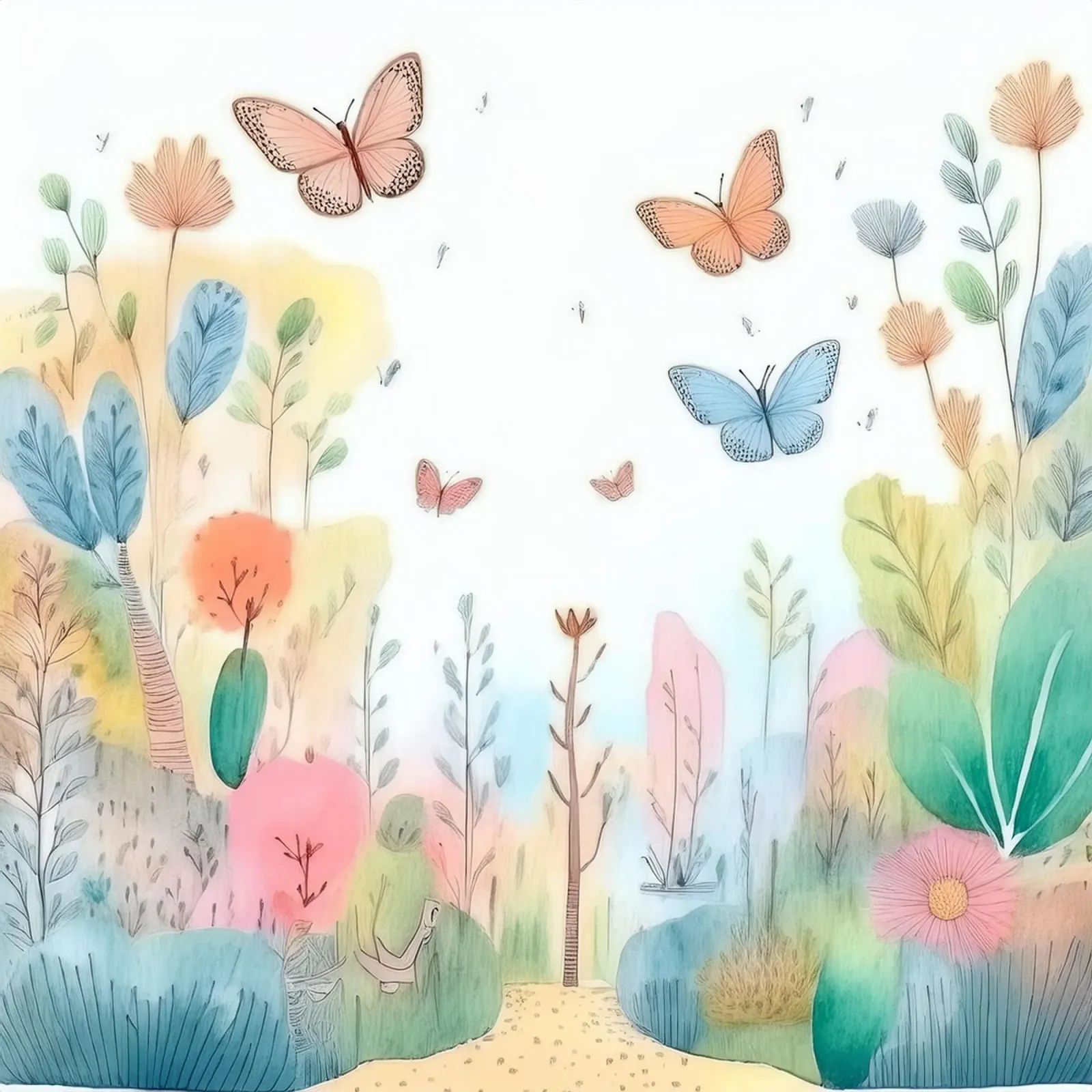 Giardino delle farfalle - Incantevole opera d'arte da parete sulla natura poster con telaio in plastica da HoneyDesignsByK
