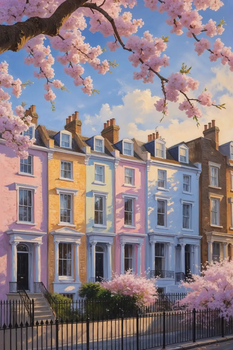 Iconic Notting Hill in Full Bloom acrylic glass by AlbertKlee