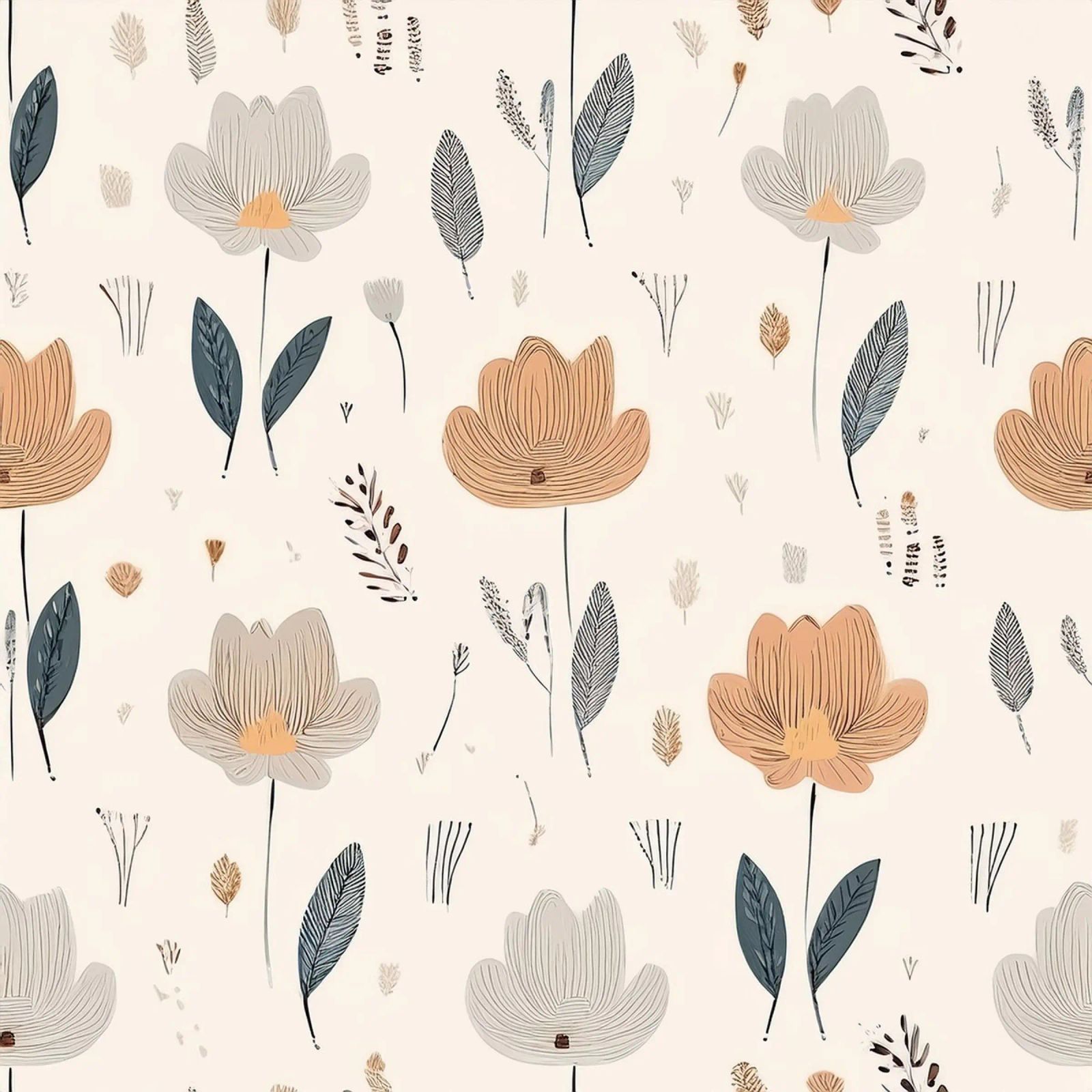 Modernes florales Muster - Eleganter botanischer Wandkunstdruck Poster von HoneyDesignsByK