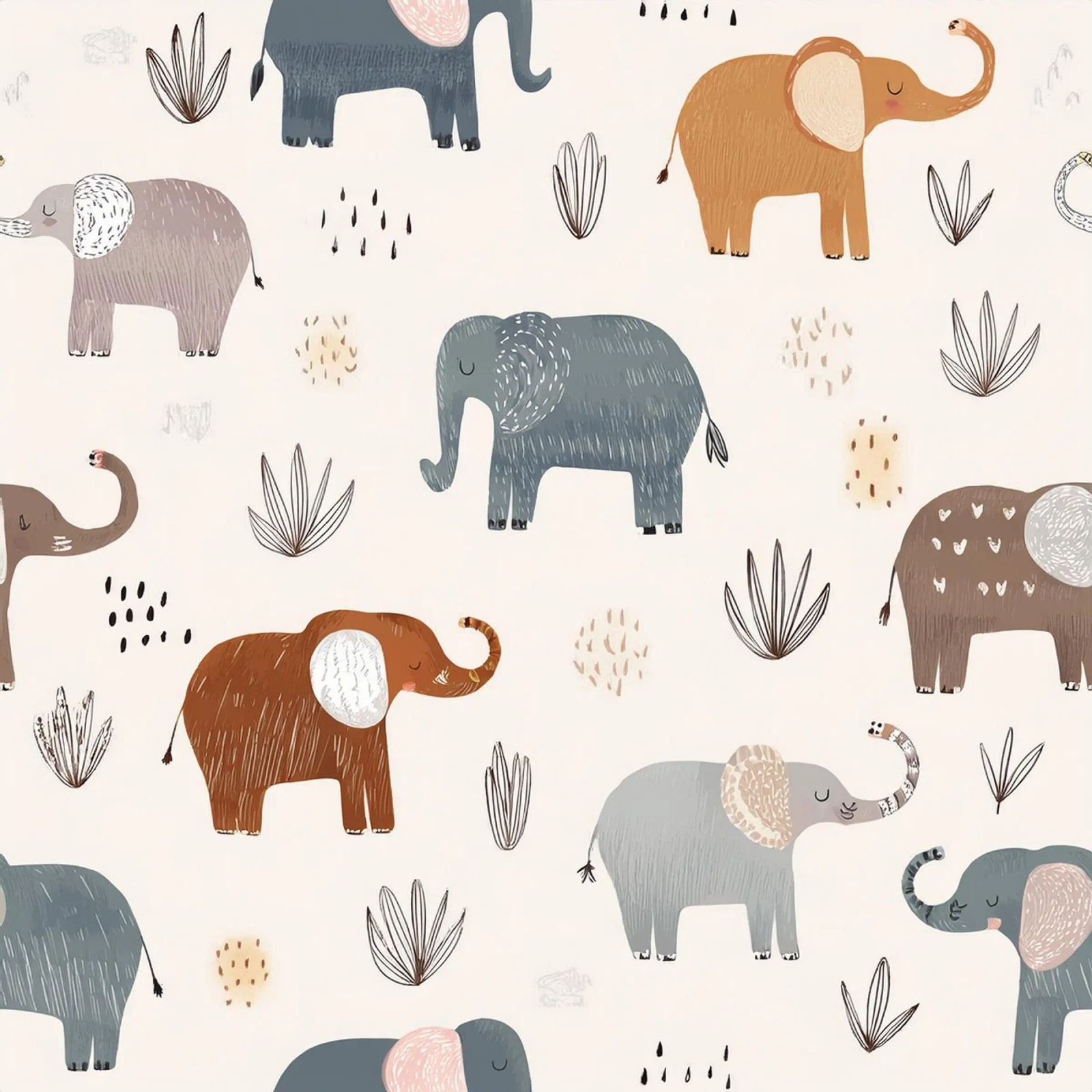 Verspieltes Elefantenmuster - liebenswerte Kinderzimmer-Wandkunst Poster von HoneyDesignsByK