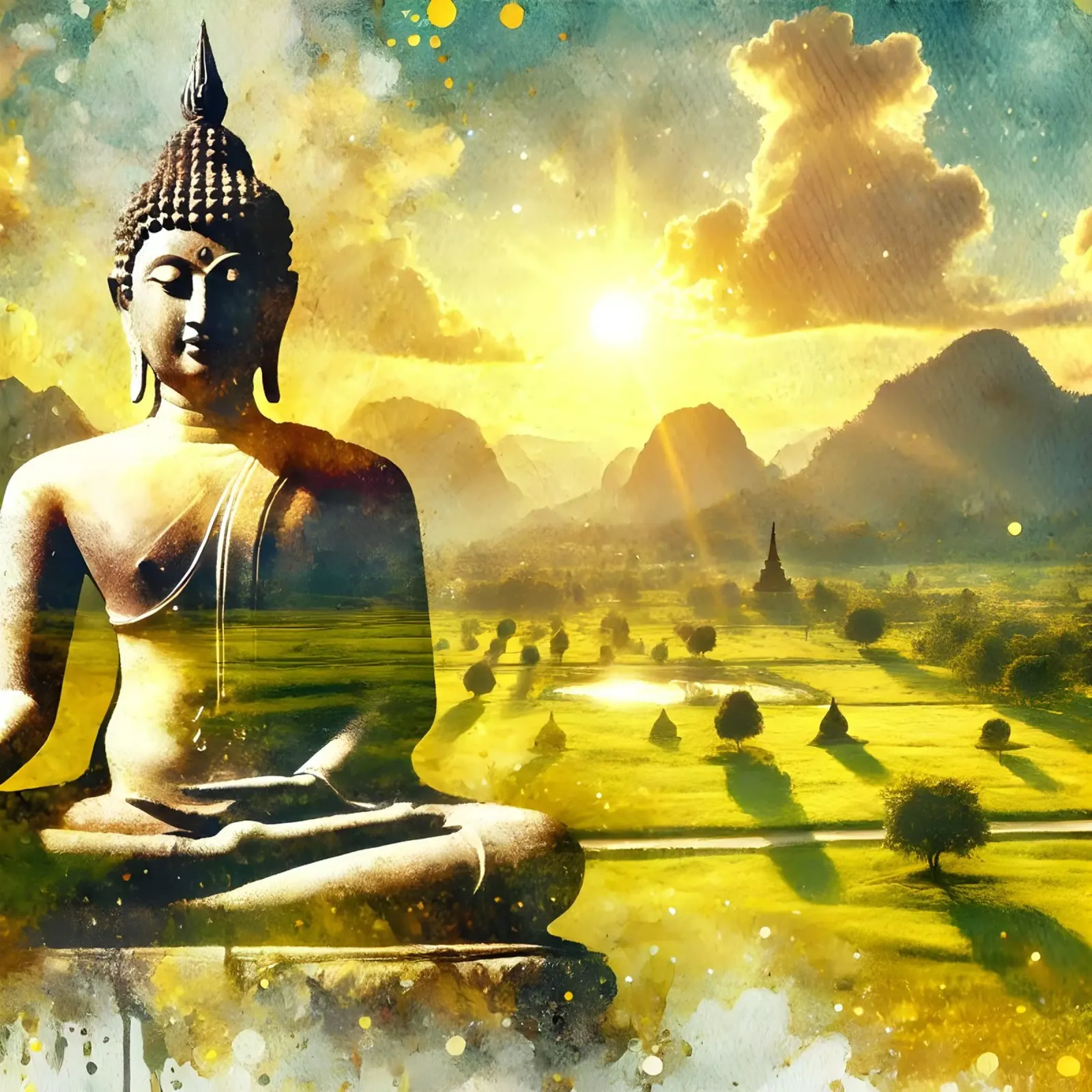 Buddha - Aquarell-Stil plexiglass da spiritual