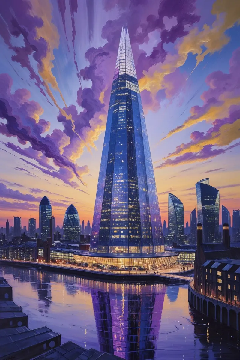 The Shard: A Surreal Twilight Marvel alluminio dibond da AlbertKlee