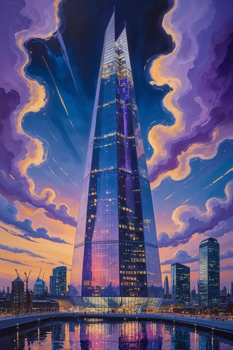 Golden Hour Fantasy at The Shard carta hahnemühle da AlbertKlee