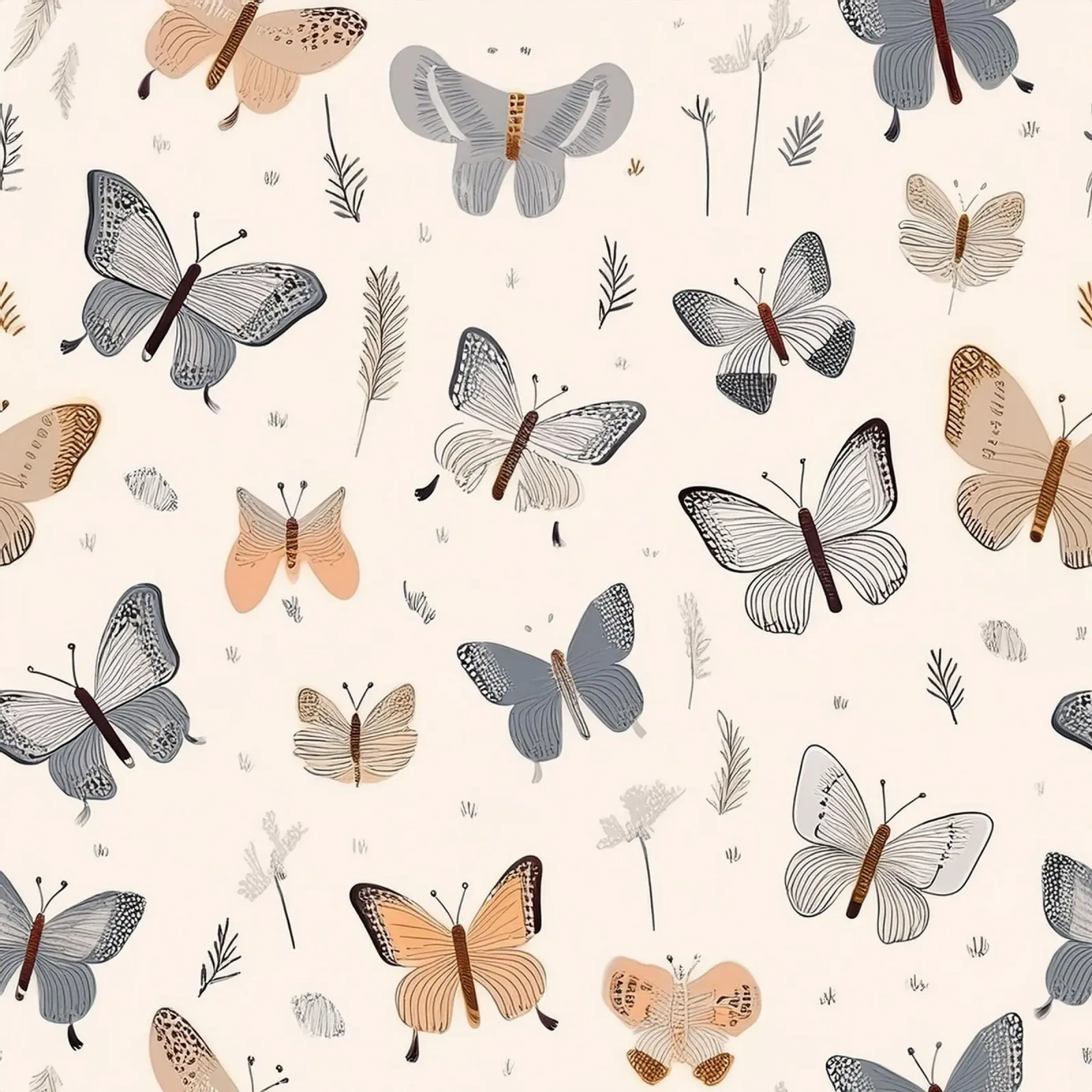Elegant Butterfly Pattern – Nature-Inspired Wall Art Print canvas with Floater frame by HoneyDesignsByK