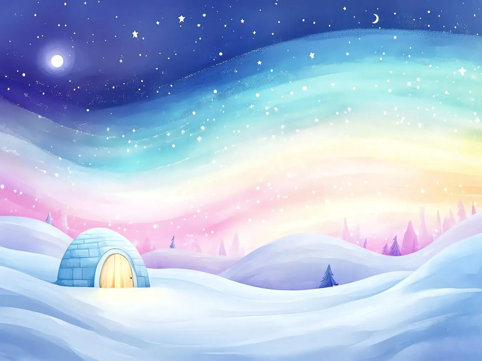 Igloo polare: sotto la danza dell'aurora boreale poster da Théïa's Fantasia World