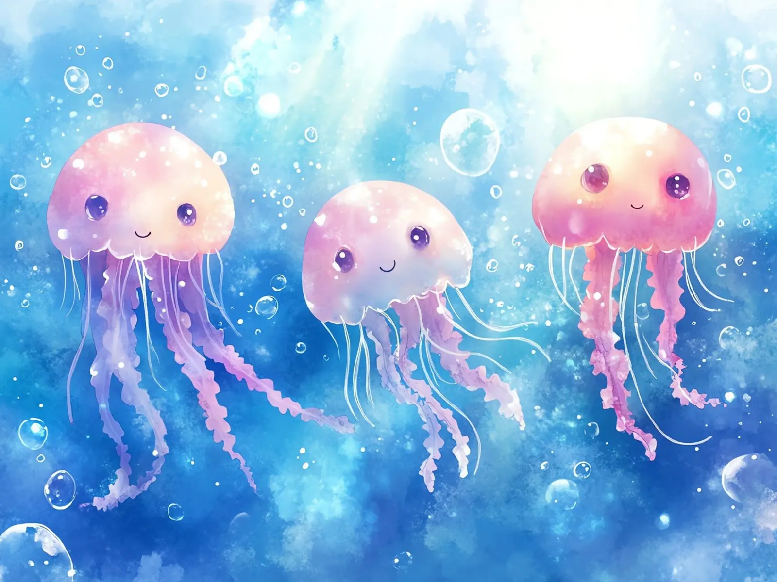 Abyssal Joy: Three Medusas and their Smiles alu-dibond by Théïa's Fantasia World