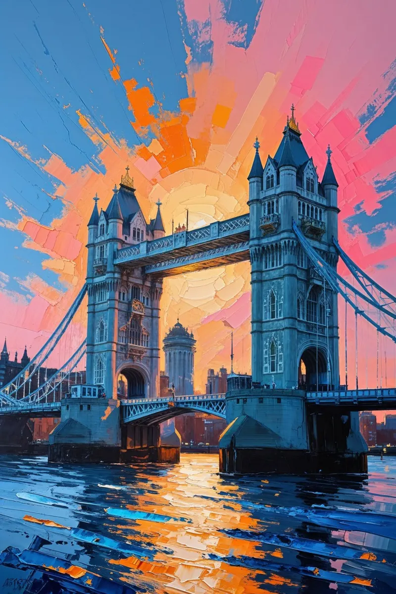Golden Glow of Tower Bridge at Sunset plexiglass da AlbertKlee