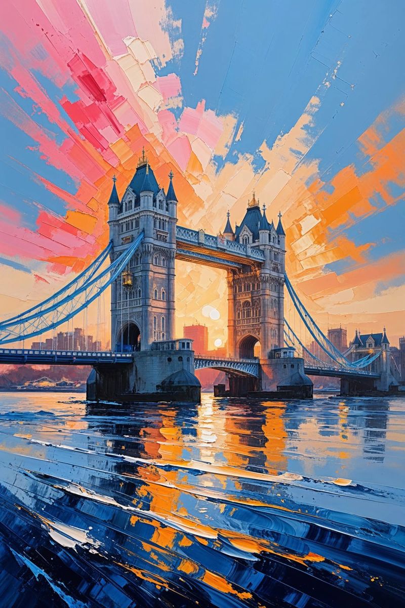 Radiant Evening at Tower Bridge poster by AlbertKlee