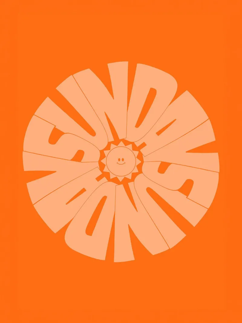 SUNDAY SUN poster con telaio in plastica da Mat Voyce