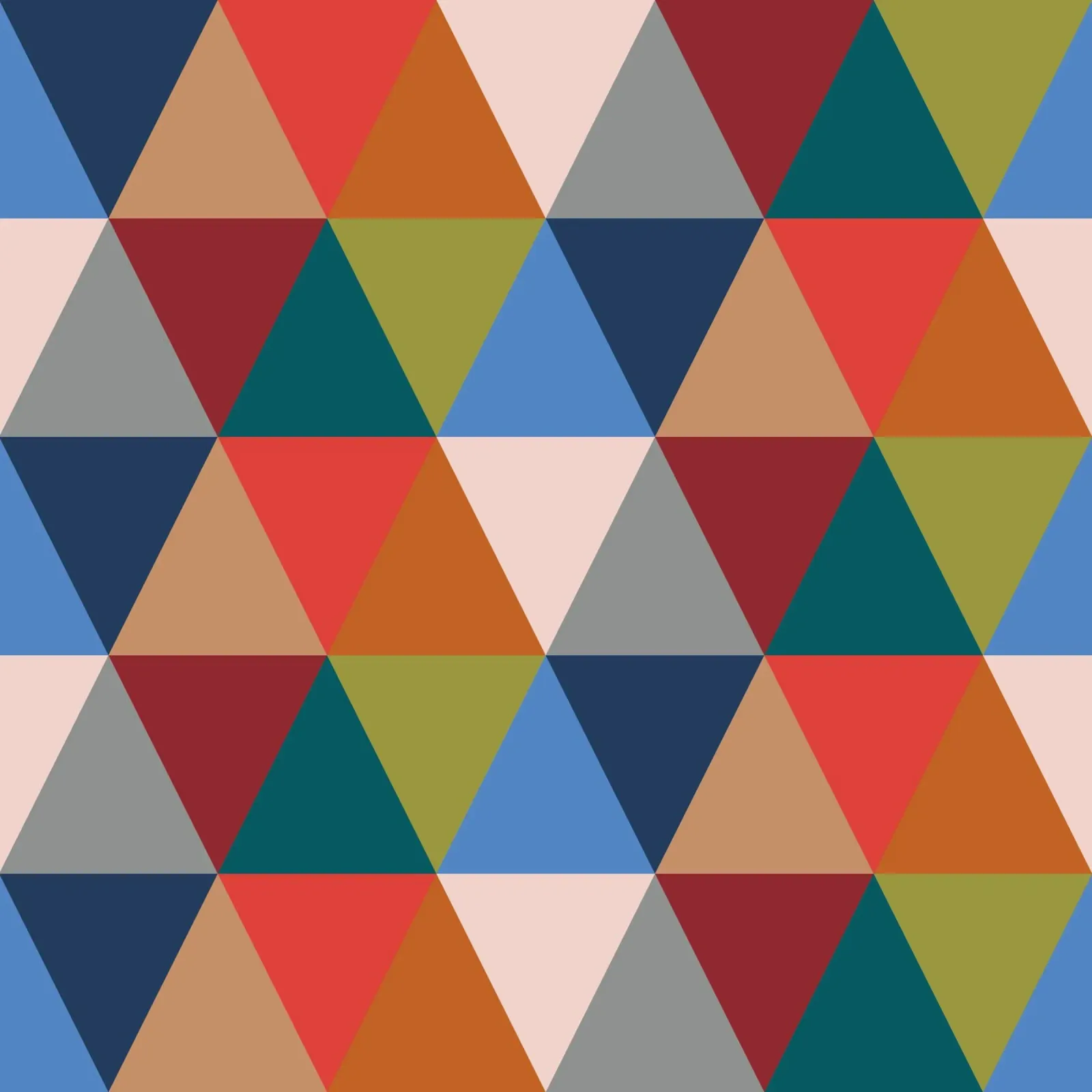 Triangles vibrants - Motif géométrique coloré imprimé toile de kookiepixel