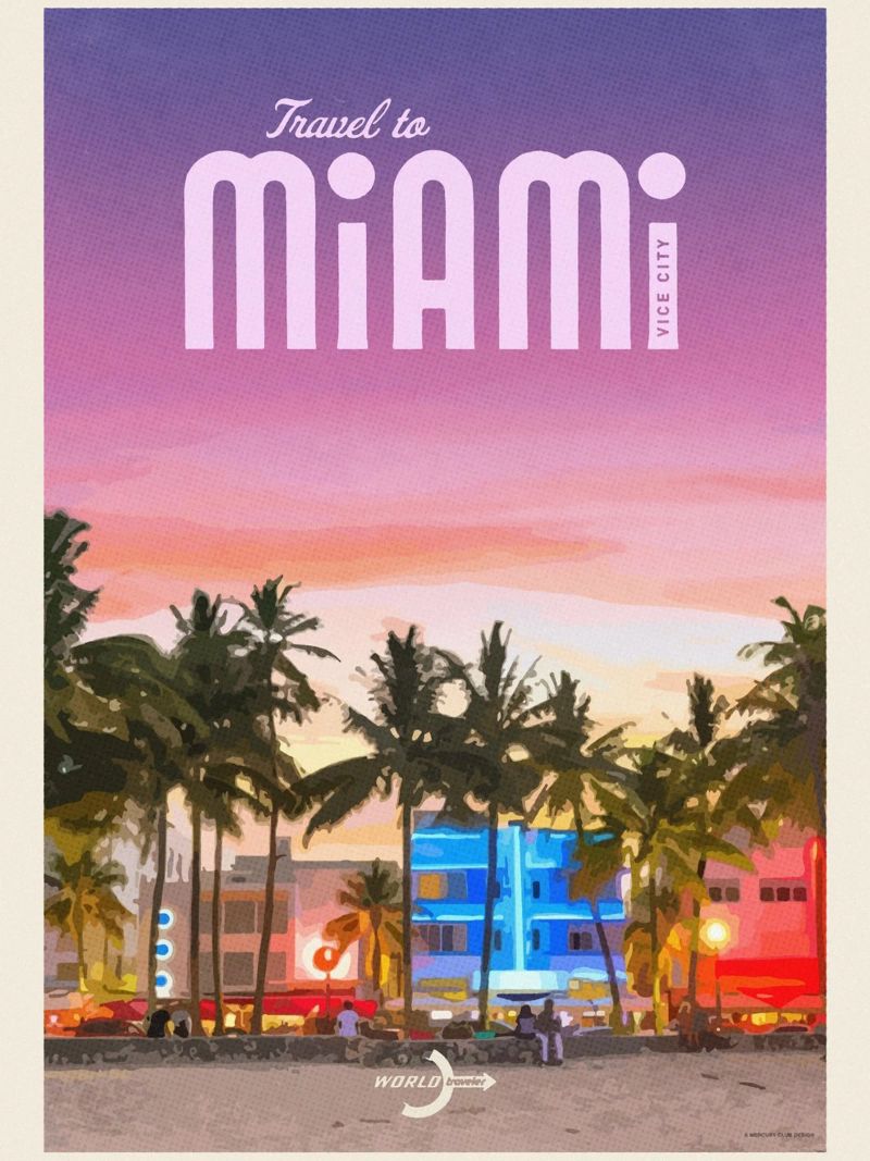 Voyage à Miami poster de Mercury Club