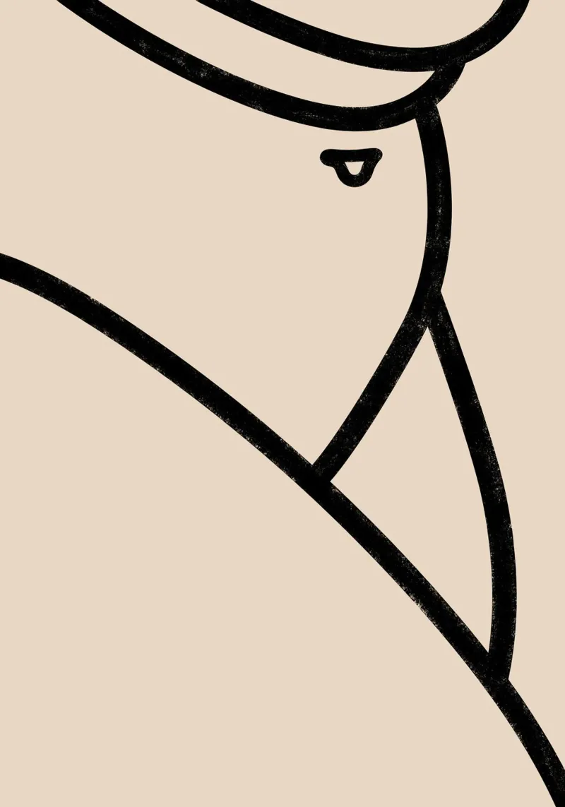 Primo piano astratto di un nudo 03 - Line Art minimalista pellicola backlit da kookiepixel