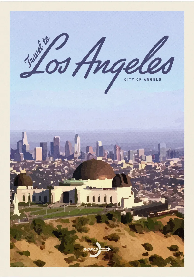 Viaggio a Los Angeles poster con telaio in legno da Mercury Club
