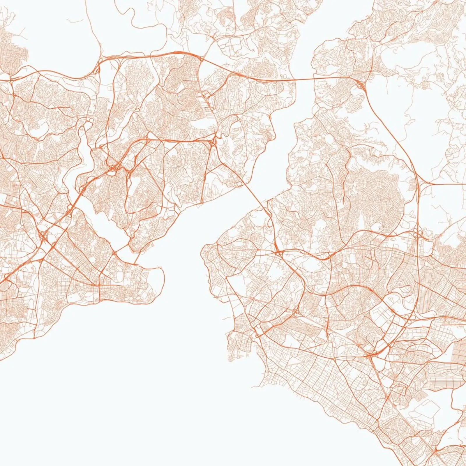 Traffic Istanbul Red pellicola backlit da Urban Maps