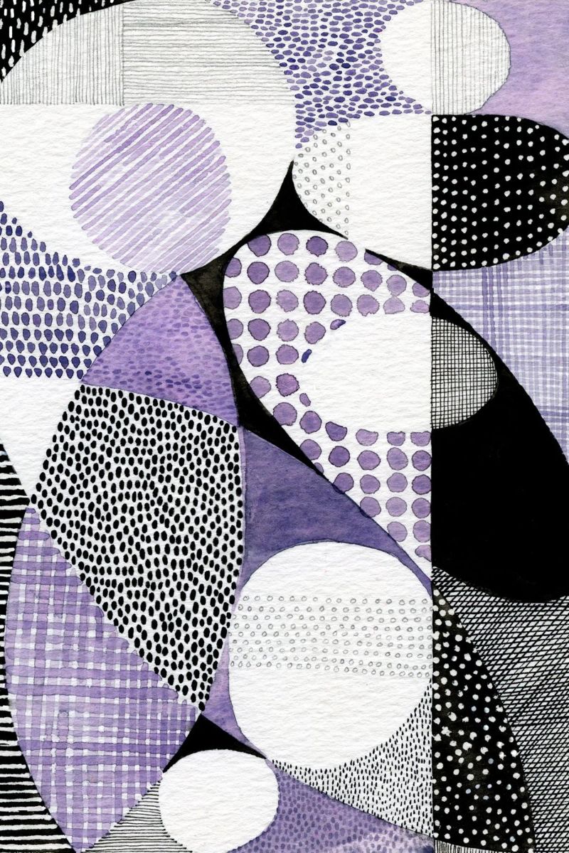 Susan Black -  Mid Century Modern Violett poster van The Artcircle