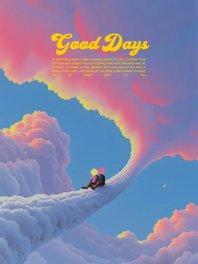 Good Days of Music poster con telaio in plastica da Attaboy Dsgn