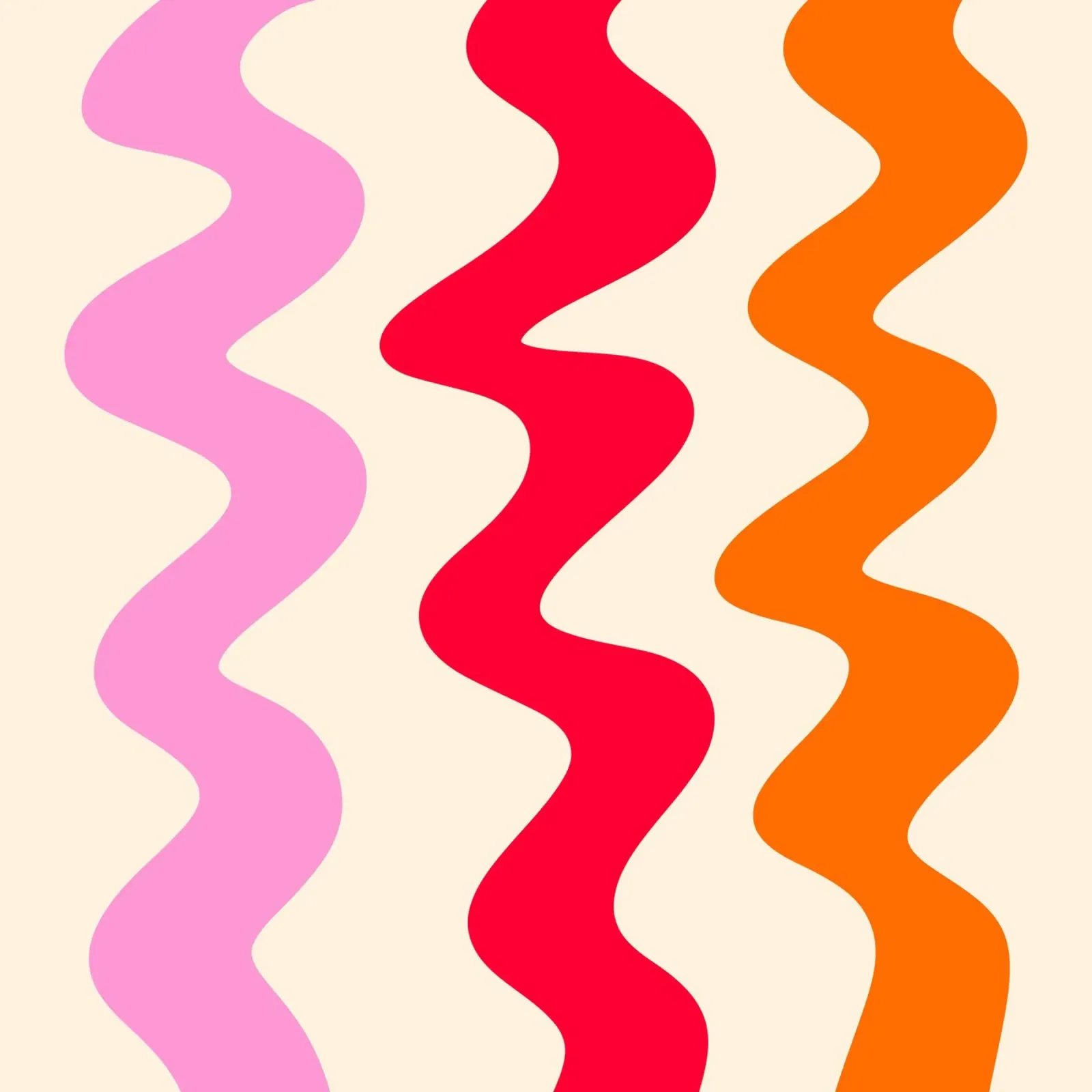Squiggly lines - red, orange, pink hahnemühle by Wackapacka