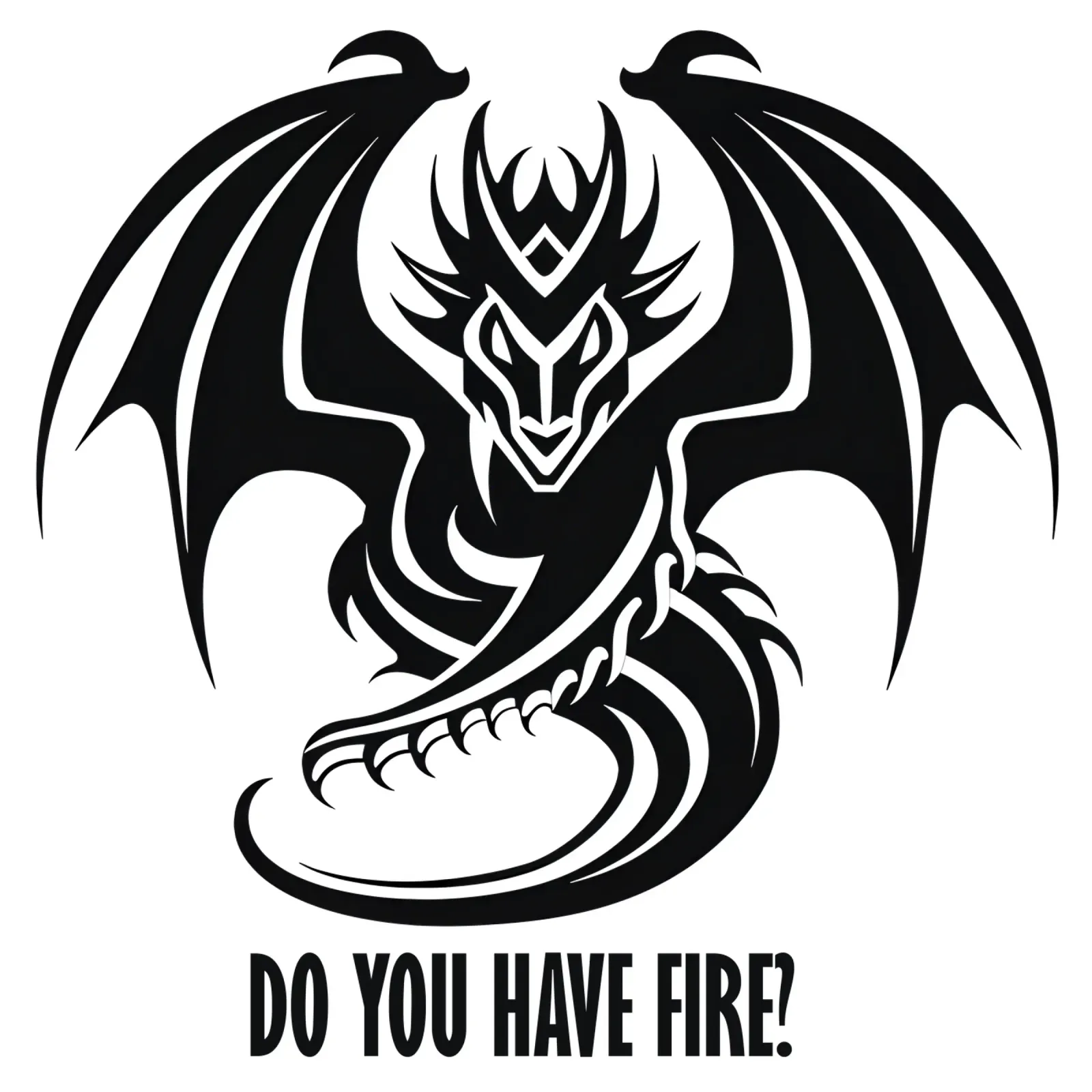 Hanno il fuoco? | Motivo del drago per camicie poster con telaio in alluminio da Autofocus