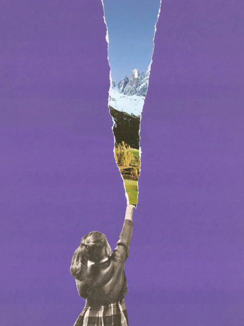 Landscape Torn poster with wooden frame by Carlos Quitério