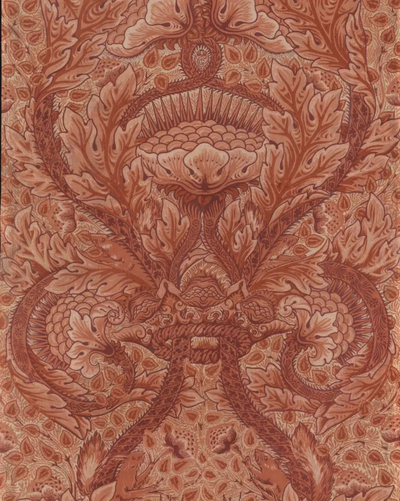 William Morris Burgundy Print, Botanical Wall Art Pattern poster con marco de plástico de ArtHaus