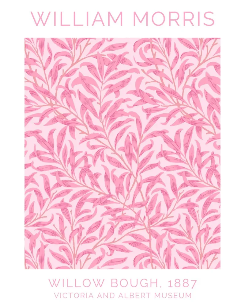 William Morris Pink Willow Bough, Botanical Vintage Art canvas by ArtHaus