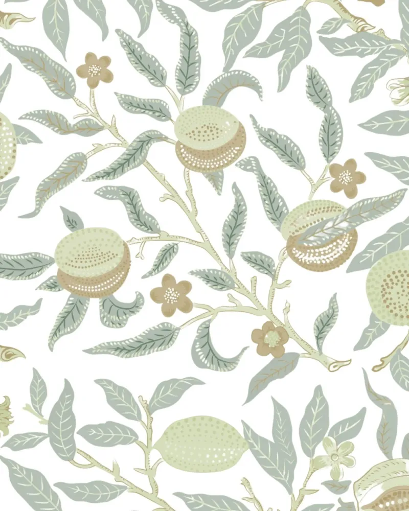 William Morris Granaatappel Print, Vintage Muurkunst Patroon aluminium-dibond van ArtHaus