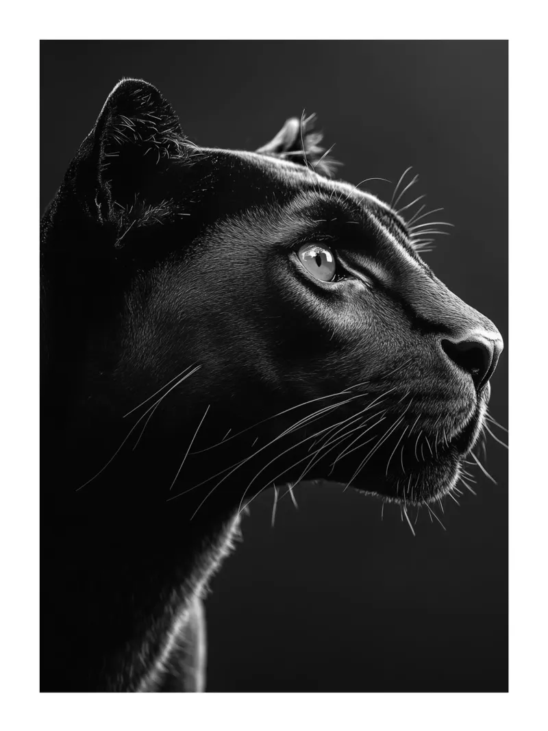 La maestosità della pantera nera plexiglass da Monochrome