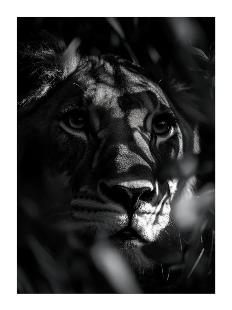 L'ombra mistica della leonessa carta hahnemühle da Monochrome