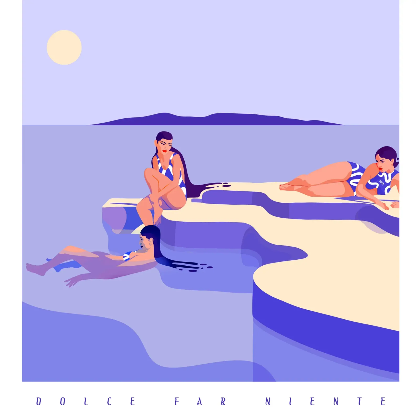 DOLCE FAR NIENTE poster con telaio in alluminio da Kika illu