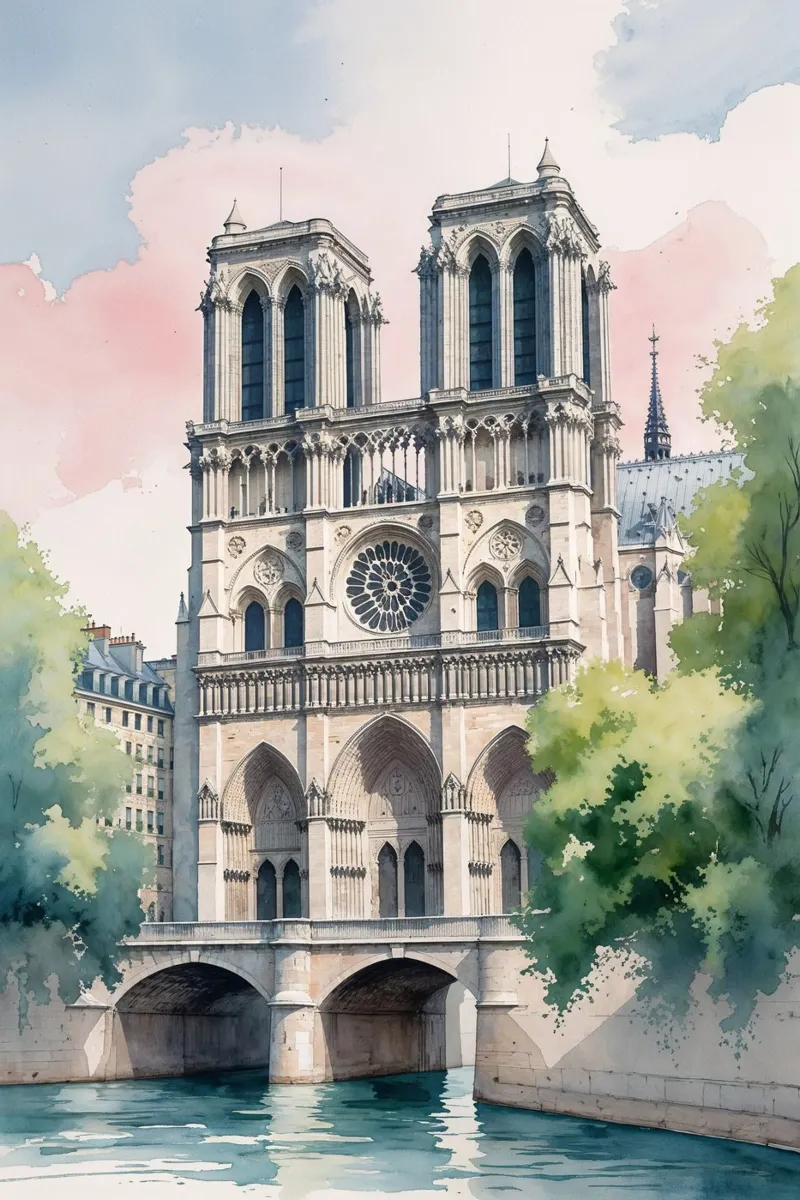 Serene Morning at Notre Dame alluminio dibond da AlbertKlee
