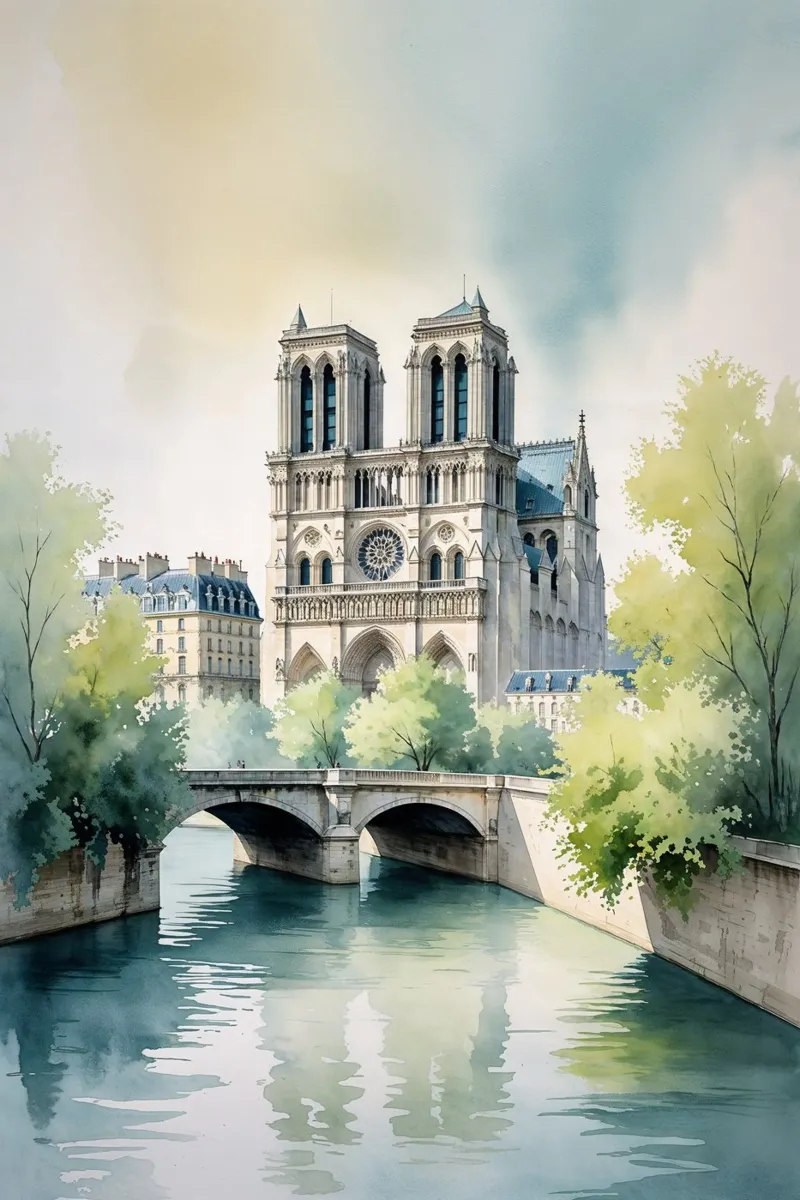 Tranquil Reflections of the Seine alluminio dibond da AlbertKlee