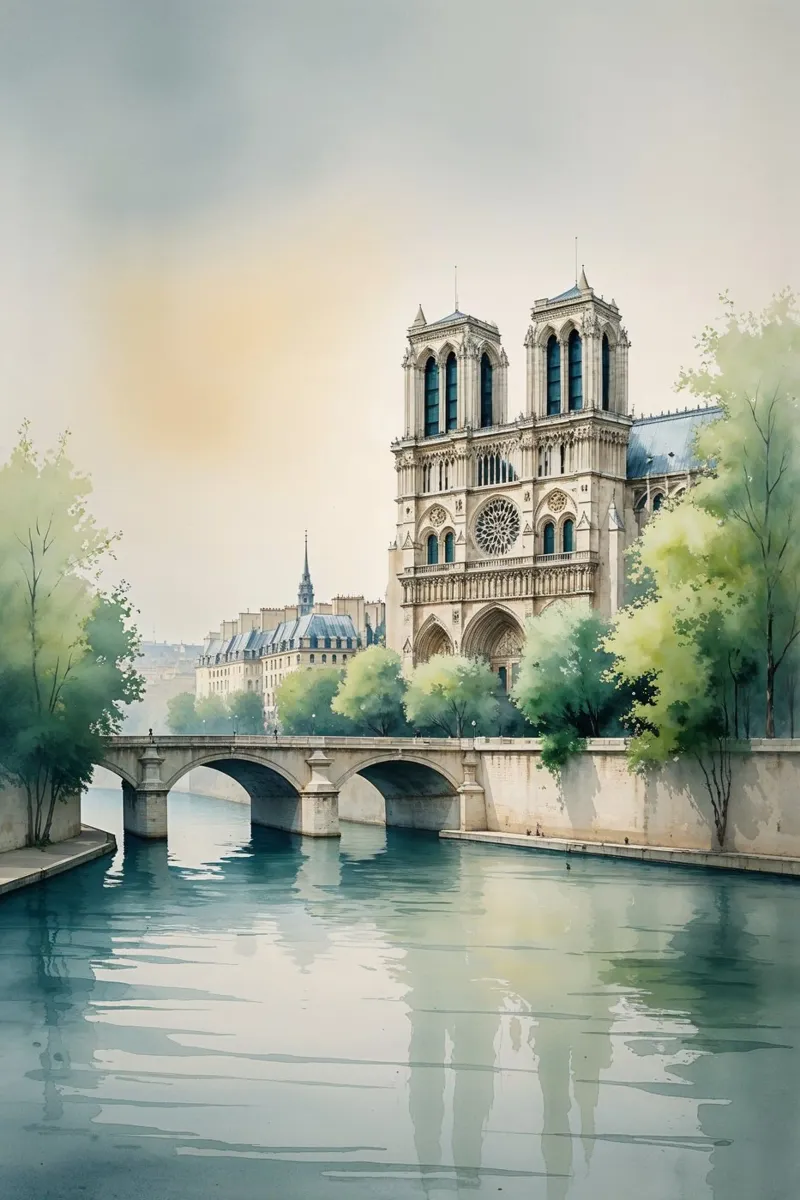 Serene Reflections of Paris alluminio dibond da AlbertKlee