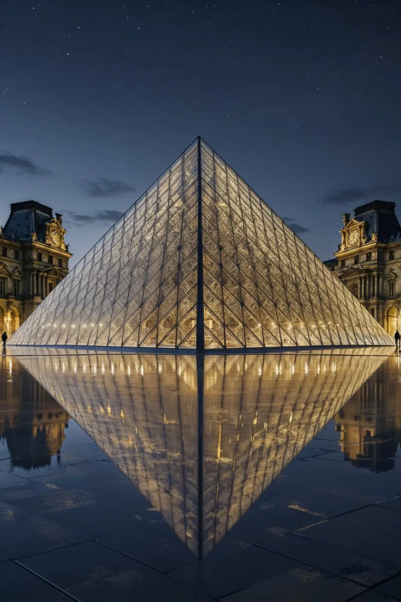 Ethereal Nightscape at the Louvre plexiglass da AlbertKlee