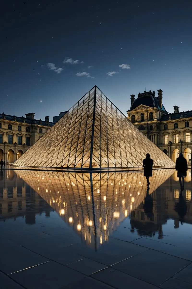 The Louvre Pyramid in Golden Splendor plexiglass da AlbertKlee