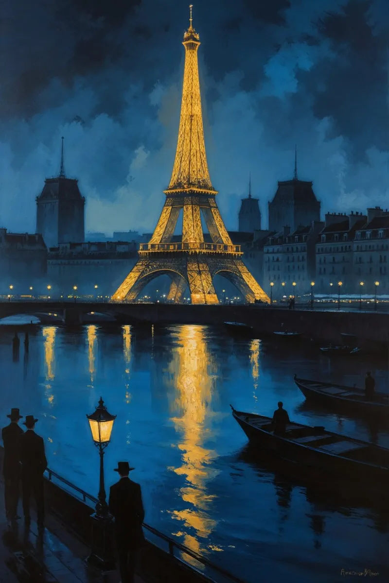 The Eiffel Tower at Night: A Parisian Icon plexiglass da AlbertKlee