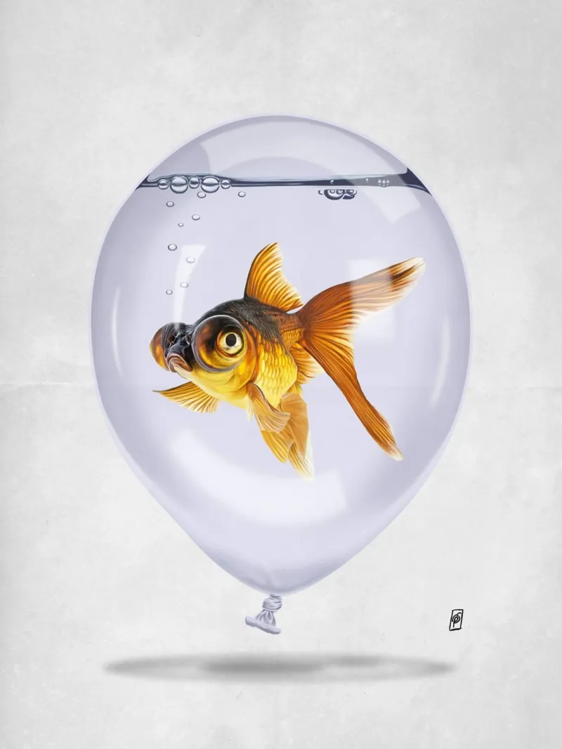 Inflated (Wordless) pellicola backlit da Rob Art | Illustration