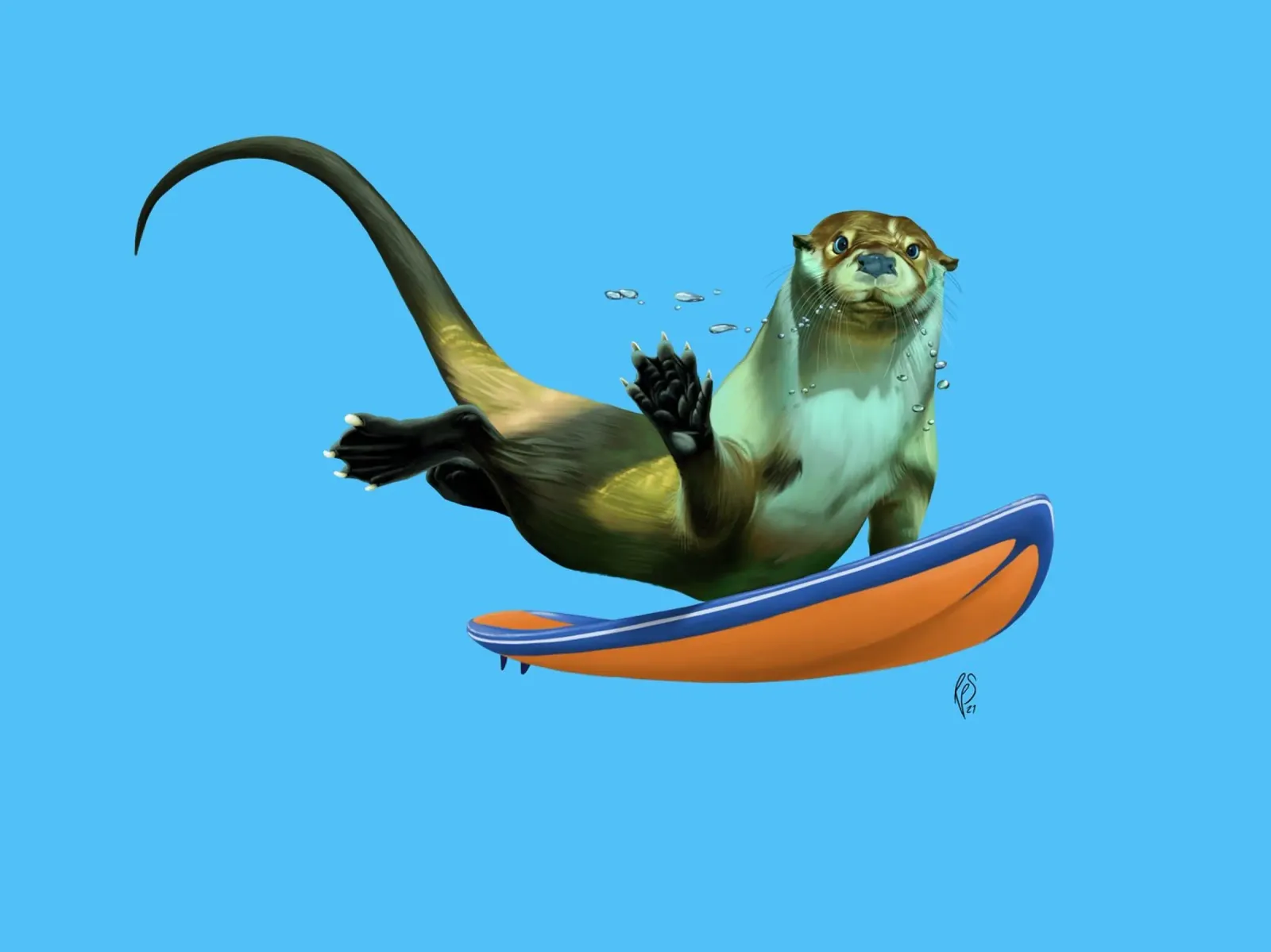 Otterly (Colour) plexiglass da Rob Art | Illustration