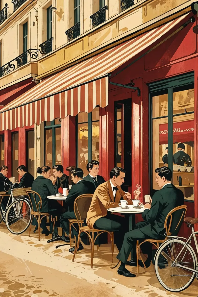 Timeless Elegance: A Parisian Coffee Break plexiglass da AlbertKlee