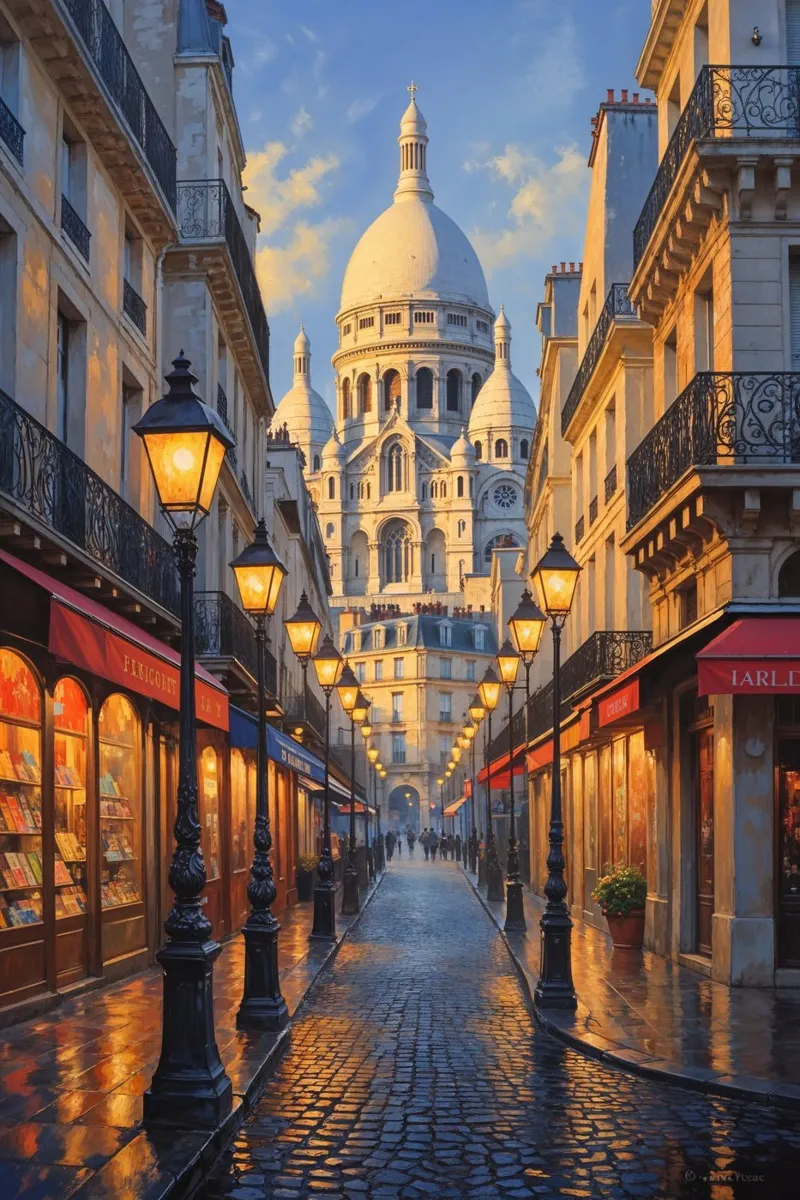 Twilight Beauty of Montmartre Acryl-Glas von AlbertKlee