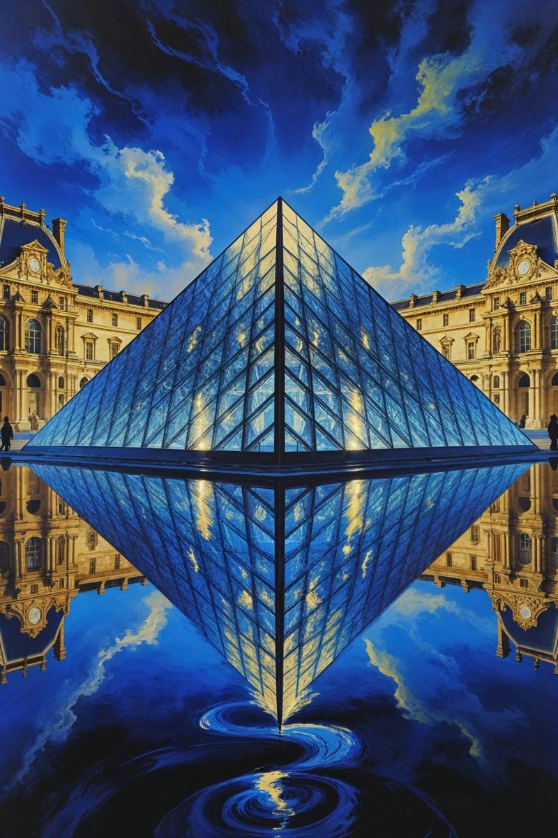 Surreal Louvre Pyramid in a Celestial Setting poster da AlbertKlee