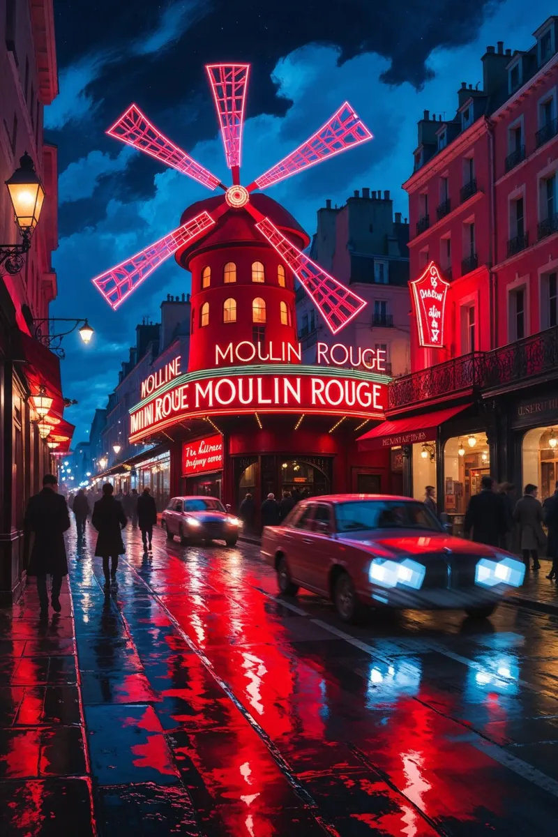 Dynamic Scene at Moulin Rouge poster da AlbertKlee