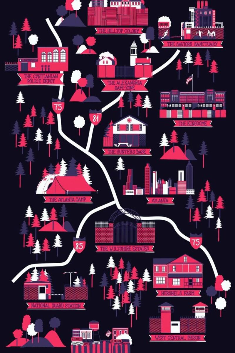 The Walking Dead map poster da Róbert Farkas