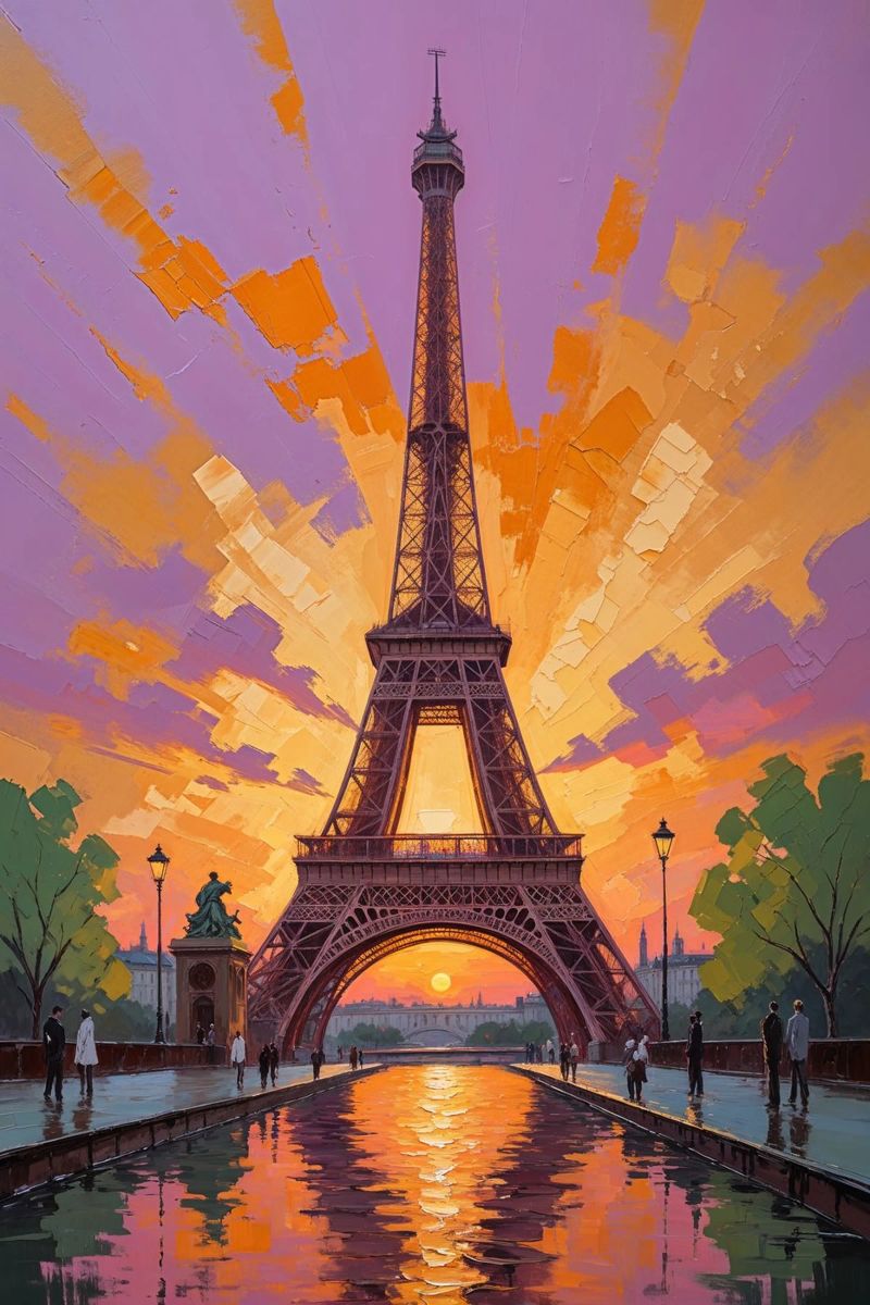 Eiffel Tower Radiance in Impressionist Style plexiglass da AlbertKlee