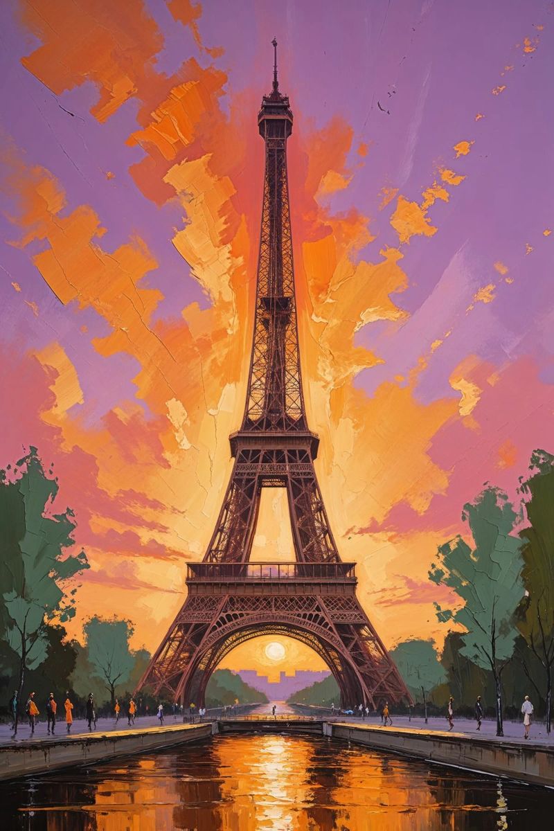 Sunset Symphony: The Eiffel Tower in Paris plexiglass da AlbertKlee